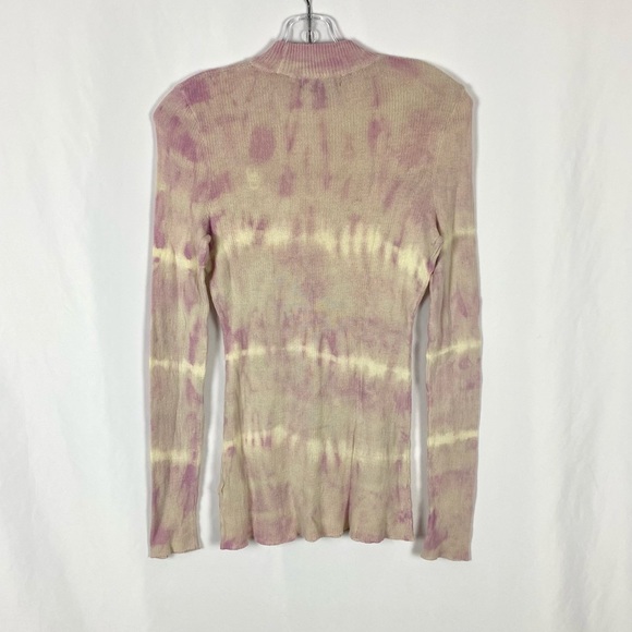 Something Navy Tie Dye Mock Neck Sweater (Purple) - Picture 3 of 5